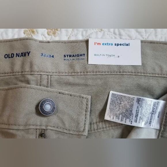 Old Navy Men’s 32 x 34 Tan Beige Straight Jeans NWT - Picture 5 of 13